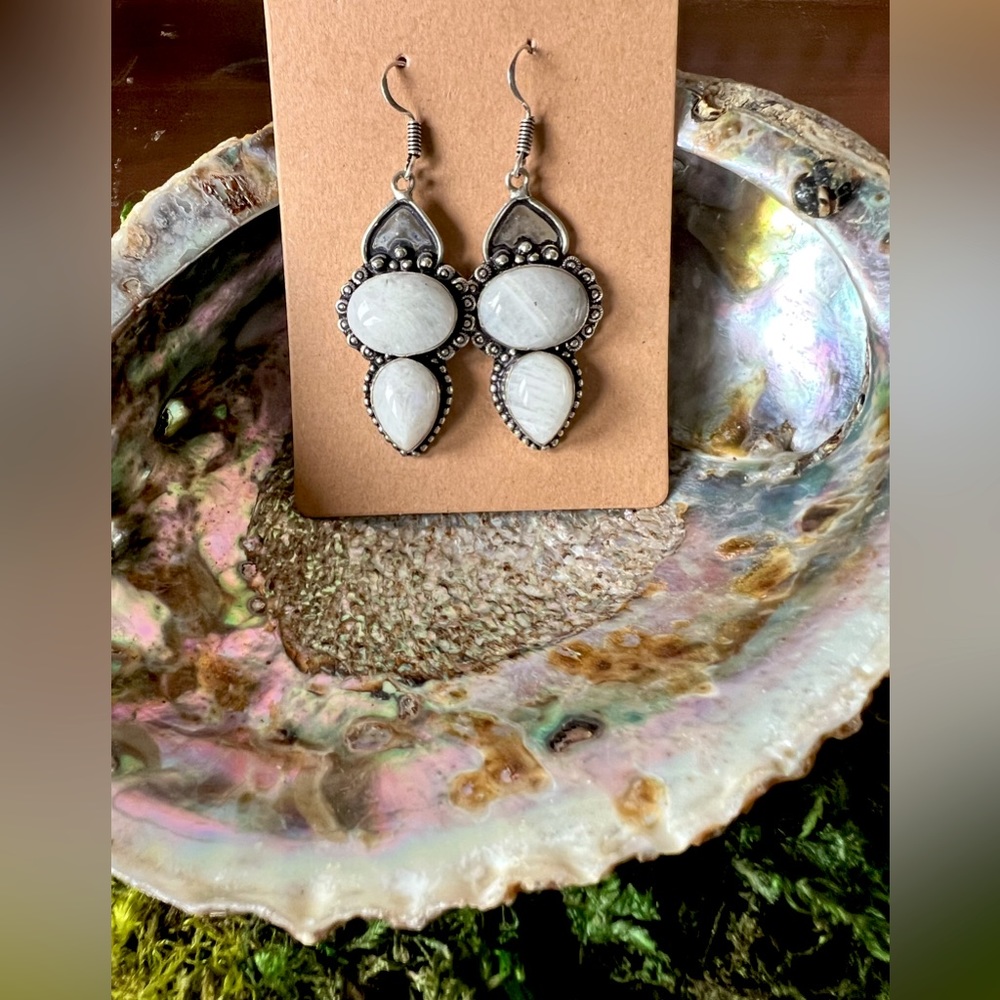 Sterling Moonstone Earrings